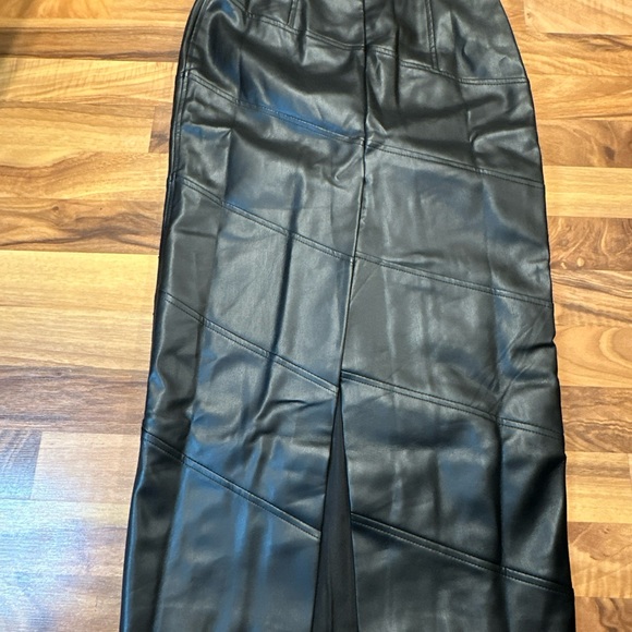 NWT Micas faux leather‎ skirt. Black zipper closure, slit in back. Size s… - Picture 2 of 5